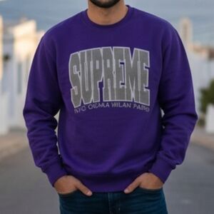 Supreme Bold Logo Purple Sweatshirt Pullover